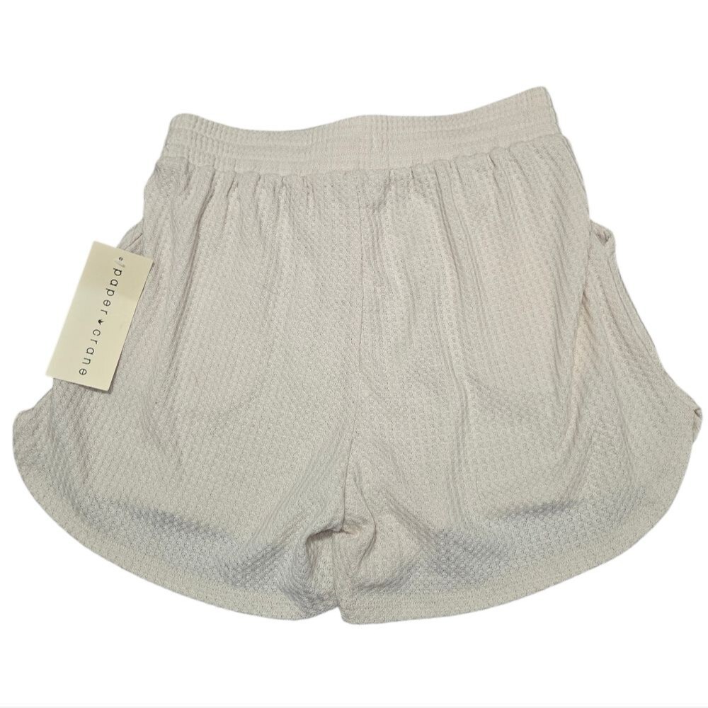 Paper Crane NEW NWT Elastic Waist Waffle Knit Shorts - Picture 2 of 7